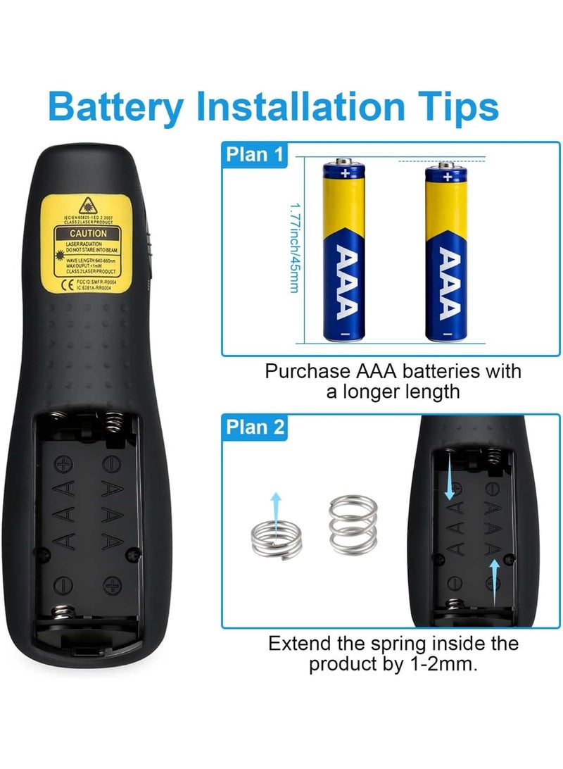Wireless Presenter Remote Clicker for PowerPoint Presentation Remote, RF 2.4GHz PPT PowerPoint Clicker Presentation Pointer Google Slide Advancer for Mac, Computer, Laptop - Image 2
