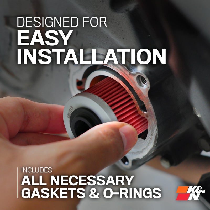 K&N Motorcycle Oil Filter: High Performance, Premium, Designed to be used with Synthetic or Conventional Oils: Fits Select Honda Vehicles, KN-116 - Image 4