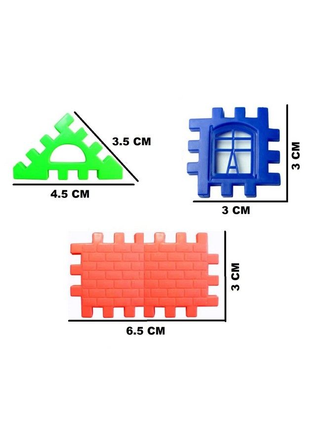 FunBlast Building Blocks For Kids;Small Size House Building Blocks With Windows;Block Game For Kids (215Pcs Blocks With 16 Windows);Multicolor - Image 3