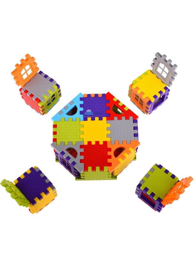 FunBlast Building Blocks For Kids;Small Size House Building Blocks With Windows;Block Game For Kids (215Pcs Blocks With 16 Windows);Multicolor - Image 5