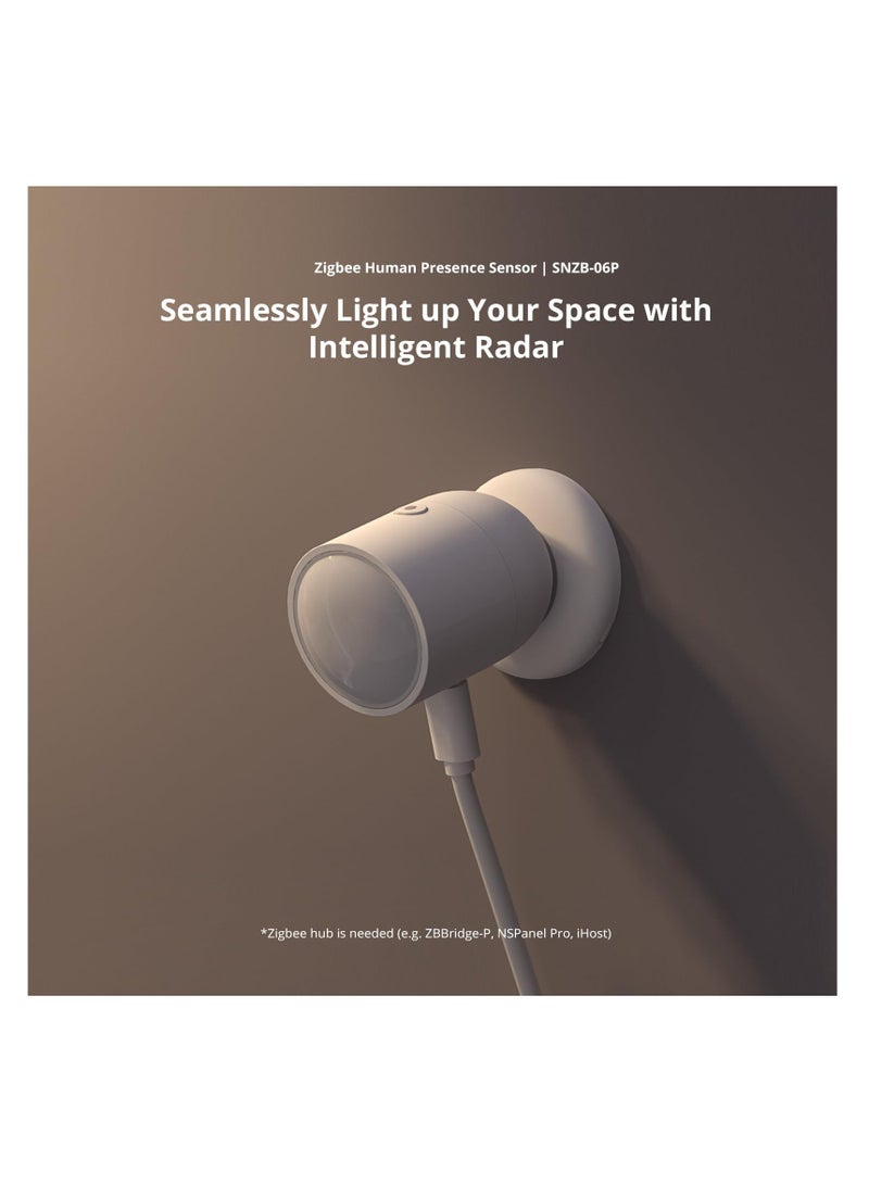 مستشعر الوجود البشري SNZB-06P Zigbee مع رادار ميكروويف 5.8 جيجاهرتز وكاشف ضوء مدمج - متوافق مع Alexa وGoogle Home وHome Assistant - Image 2
