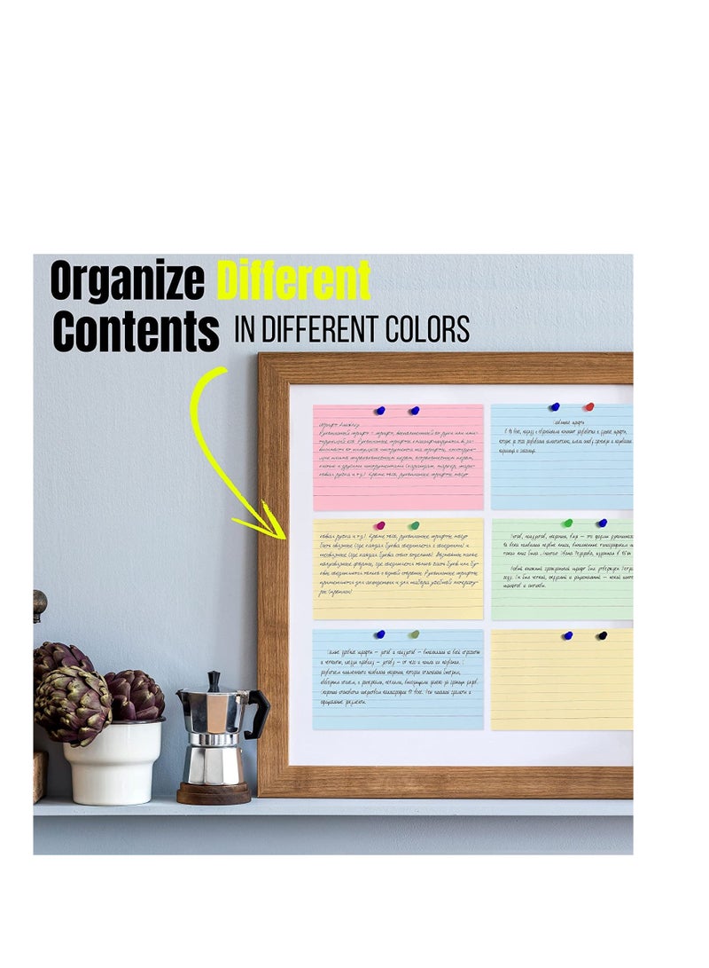 MARKQ بطاقة فهرس مسطرة، 100 حزمة من بطاقات التسجيل المبطنة الملونة لتدوين الملاحظات المدرسية والمكتبية، وصنع القائمة، وبطاقات فلاش المراجعة، 5 بوصة × 3 بوصة - Image 3