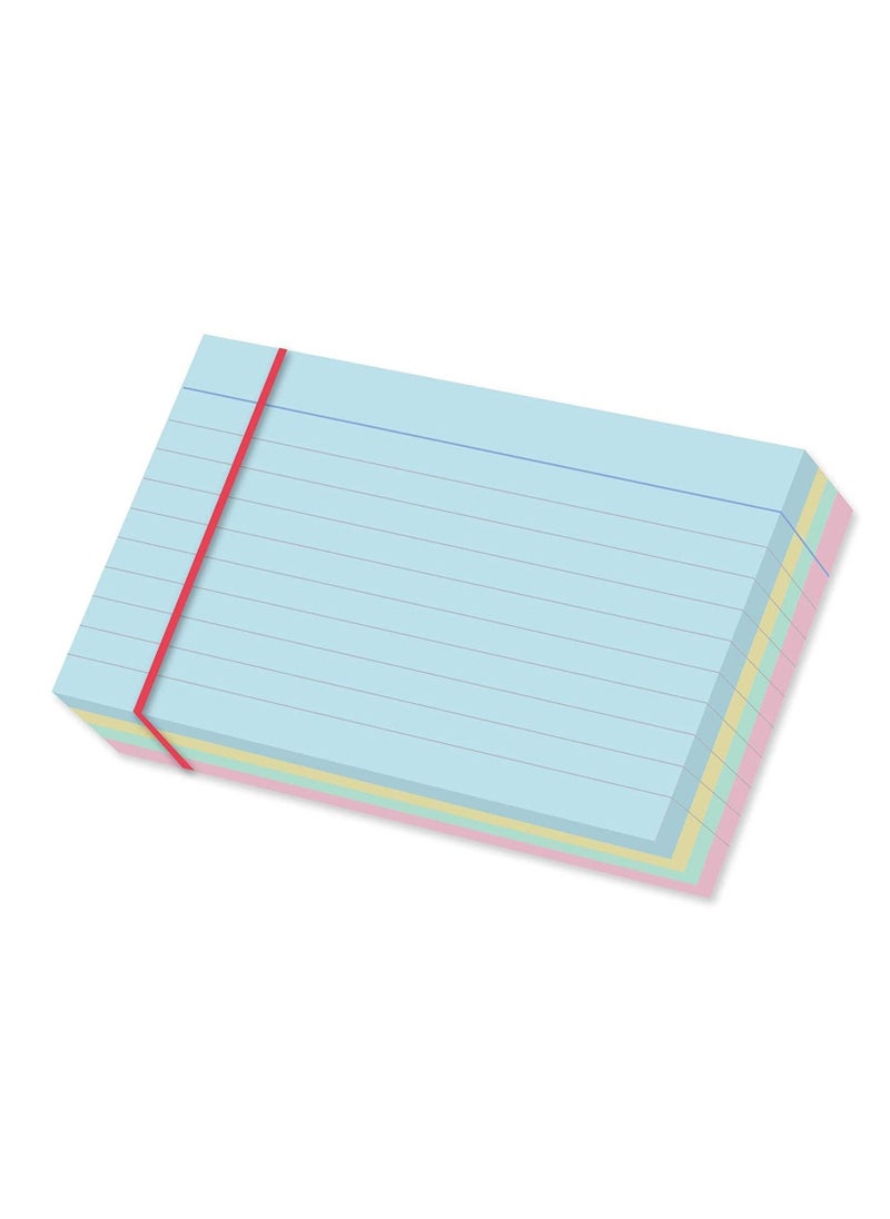 MARKQ Ruled index card, 100 Pack Colored Lined Record Cards for Office School Note making, List Making, Revision Flash Cards, 5” x 3”  - Image 1
