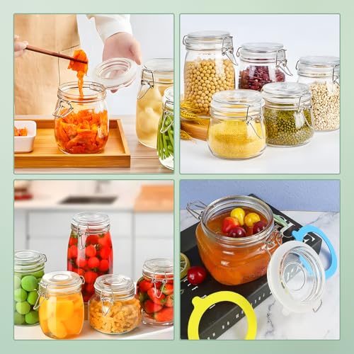 Amzlysdok 8PCS Rubber Seals for Glass Jars, Airtight Silicone Replacement Gasket,Food-Grade Silicone Gaskets(3.75" Diameter,Fits Mason Jars),Leakproof, Airtight Rings for Food Storage,Canning(8 colors) - Image 3