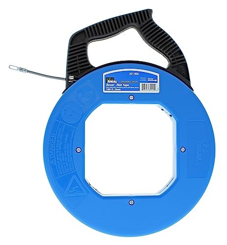 IDEAL INDUSTRIES INC. 31-092 Zoom Fish Tape - 100 ft. Pulling Tape w/Metal Eyelet, Stainless Steel Strands, Tuff-Grip Pro Case - Image 1