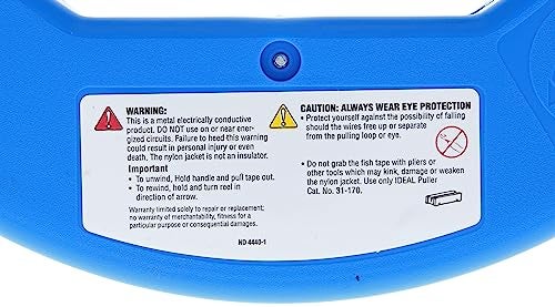 IDEAL INDUSTRIES INC. 31-092 Zoom Fish Tape - 100 ft. Pulling Tape w/Metal Eyelet, Stainless Steel Strands, Tuff-Grip Pro Case - Image 4