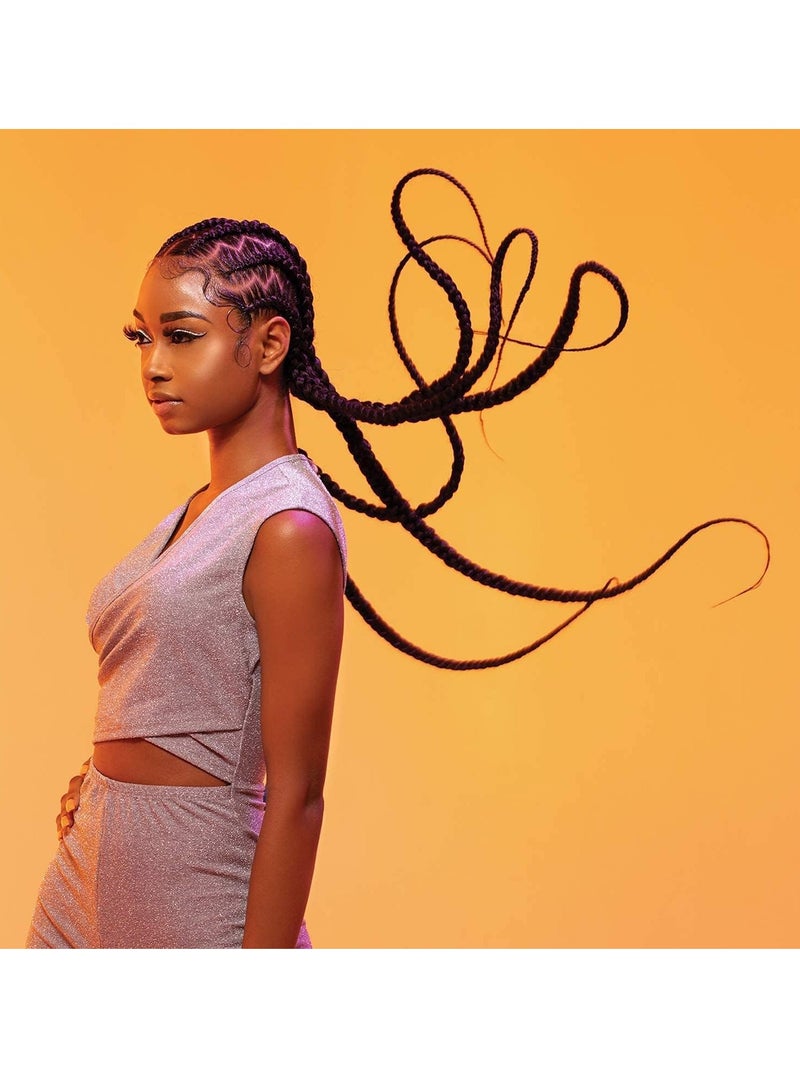 Estelle 26 Inch Pre Stretched Synthetic Hair Extensions Professional Yaki Braiding Hair for Senegalese Twists Box Braids Crochet Styles 100% Kanekalon Fiber Sweat Resistant black 03 Pieces - Image 2