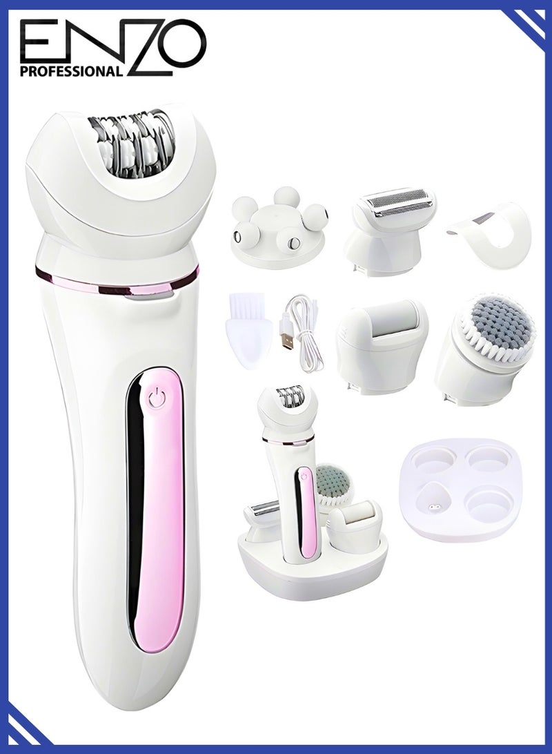 ENZO Professional ENZO EN-3165 6-in-1 Care Device – Hair Removal & Grooming Tool with Interchangeable Heads, Rechargeable Cordless Personal Care Trimmer - Image 1
