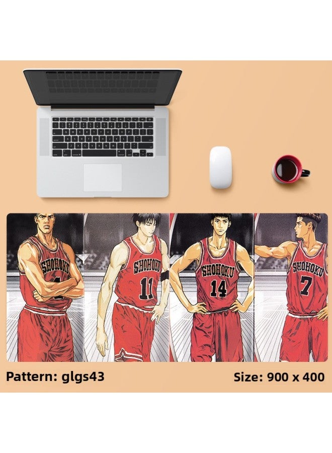 Slam Dunk Master Mouse Pad Oversized Cartoon Boy Sakuragi Flower Way Rukawa Maple Keyboard Pad Office E-sports Table Pad-Color:1000x500mm 4mm-Pattern:glgs43