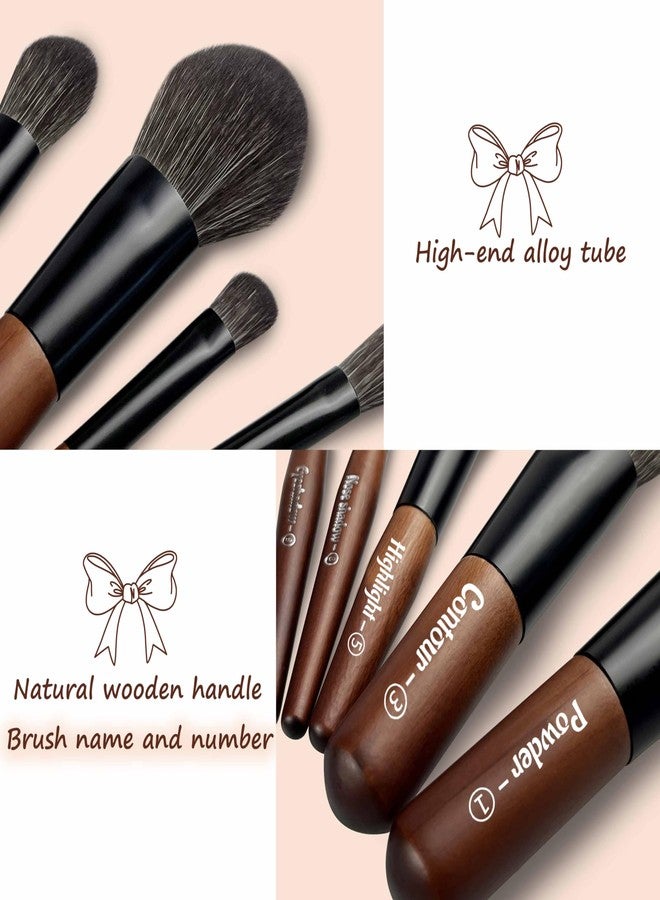 Jilier Travel Makeup Brush Set, 14 pcs Mini Makeup Brushes for Foundation, Powder, Eyeshadow, Highlight, Contour, Blush & Concealer, Small Makeup Brush Set Purse Size with Case - Image 5