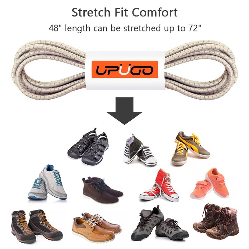 UpUGo Elastic Shoe Laces, No Tie Shoe Laces Tieless for Kids, Adults, Elderly, One Size Fit All - Image 3
