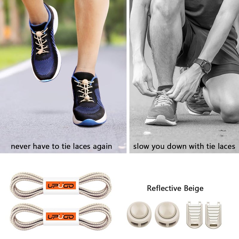 UpUGo Elastic Shoe Laces, No Tie Shoe Laces Tieless for Kids, Adults, Elderly, One Size Fit All - Image 2