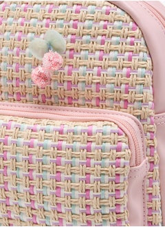 Flora Bella By Shoexpress Textured Backpack with Adjustable Straps and Zip Closure - 8x17x21 cm  - Image 4