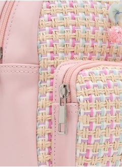Flora Bella By Shoexpress Textured Backpack with Adjustable Straps and Zip Closure - 8x17x21 cm  - Image 5