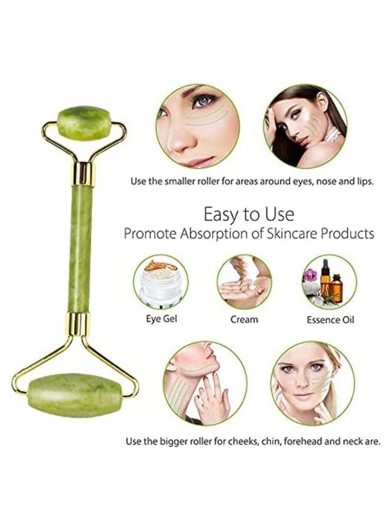 Rubik Jade Roller Natural Stone Facial Massage for Face Eye Neck Skin Care - Image 5