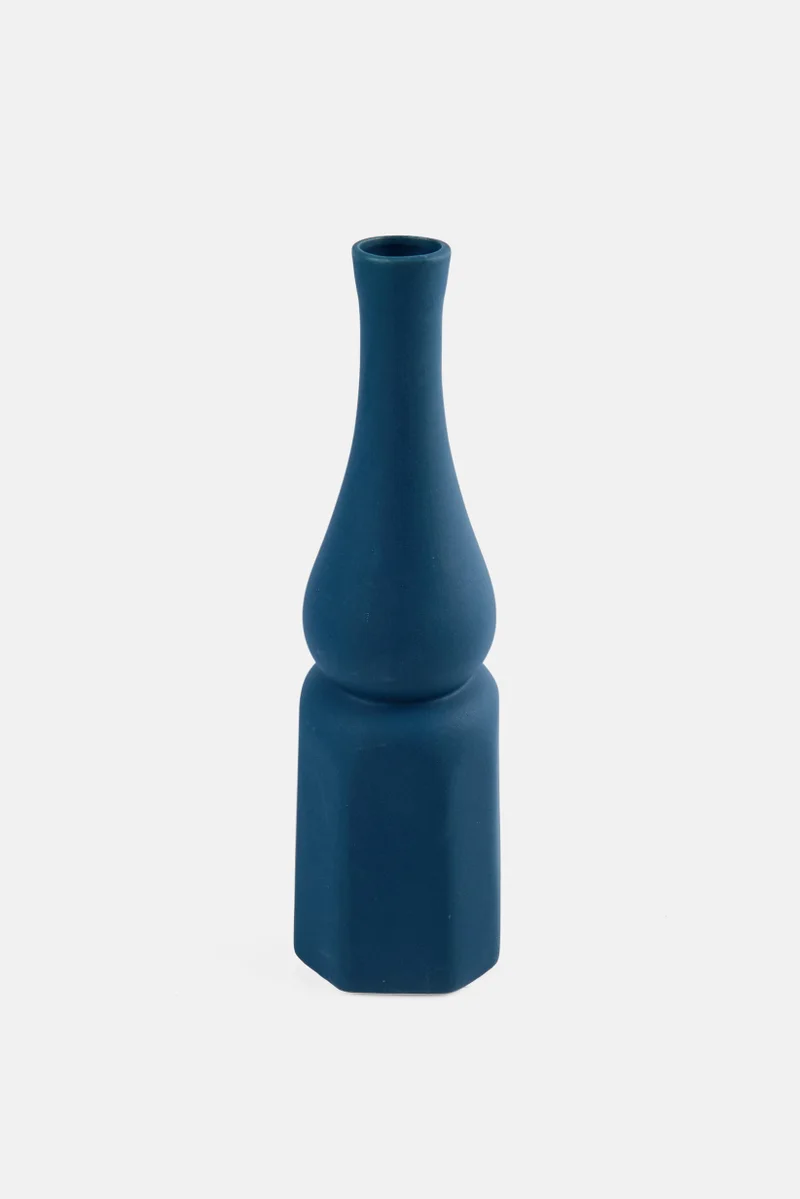 Muy Mucho Ceramic Decorative Flower Vase, Navy
