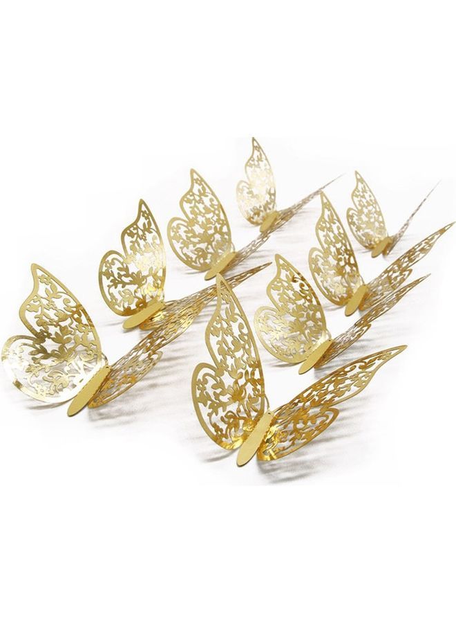 NIBEMINENT 3D Wall Stickers Hollow Butterfly for Kids Rooms Golden 13.1 x 9.5 0.4cm - Image 2