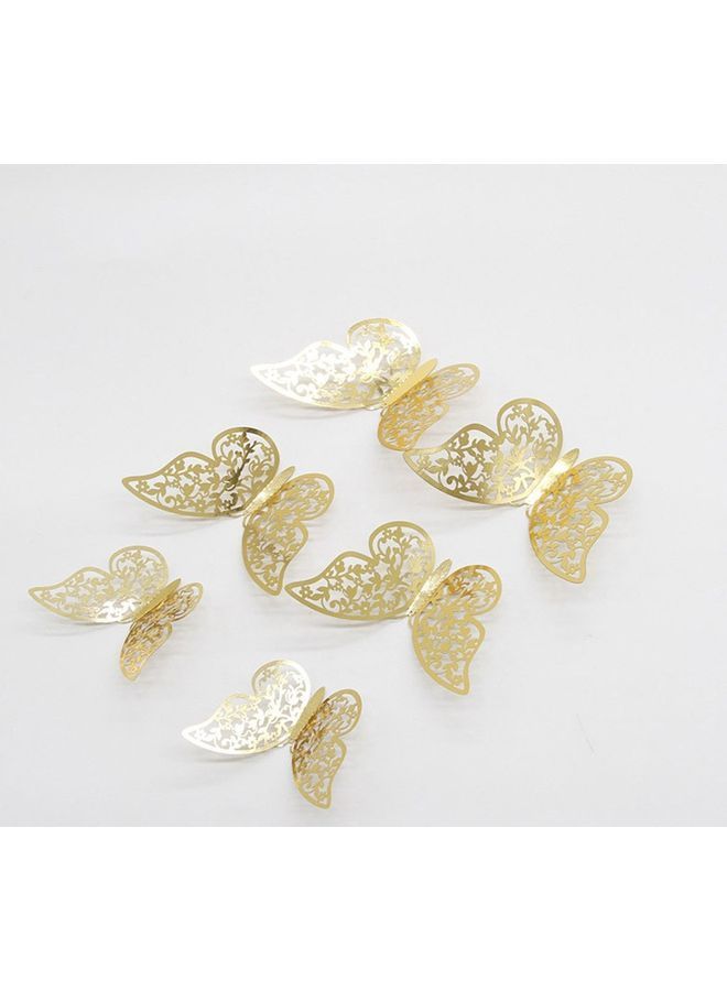 NIBEMINENT 3D Wall Stickers Hollow Butterfly for Kids Rooms Golden 13.1 x 9.5 0.4cm - Image 3
