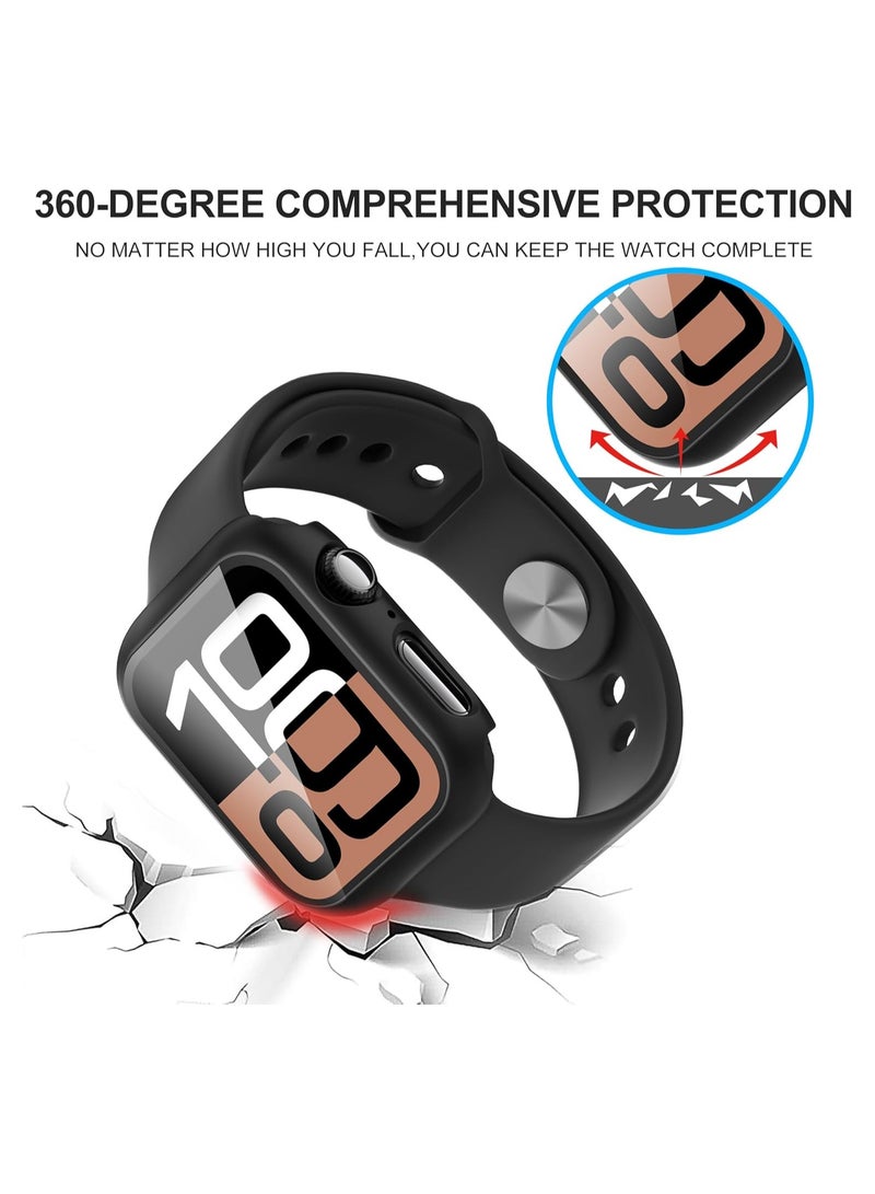FARROBIZZ 2-Pack for Apple Watch Series 9/8/7/6/5/4/Series SE/SE 2  in mm All-around Screen Protector Case, Tempered Glass Screen Protector Case Ultra-thin for iWatch in mm Protection Cover - Clear - Image 3