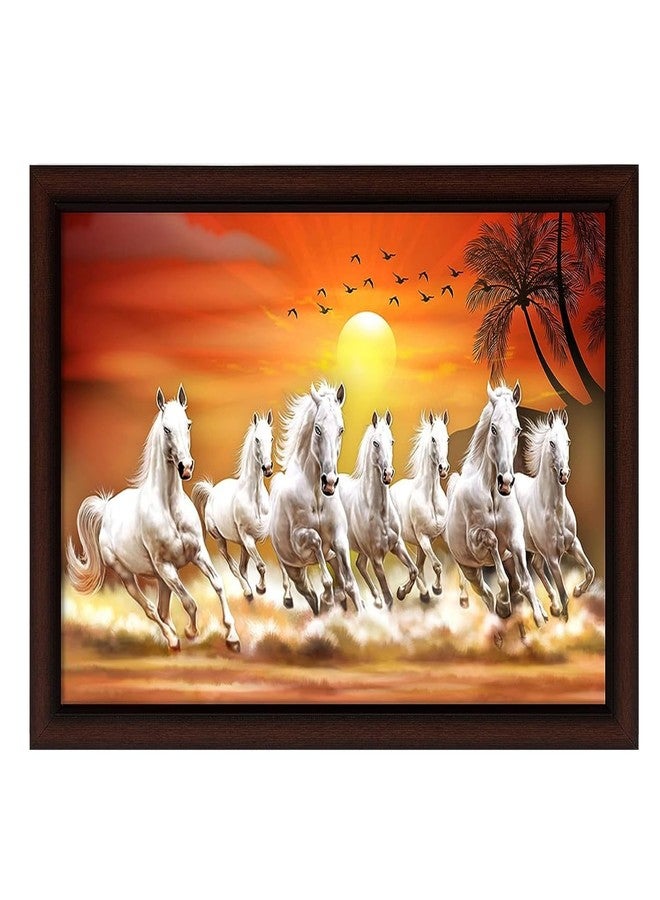 Masstone Seven Horses Vastu Painting with Frame For Vastu (50X35 CM) | Wall Painting for Decor Home/Office/Living Room (8433-R) - Image 1