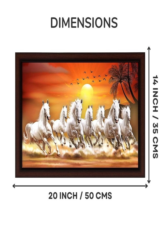 Masstone Seven Horses Vastu Painting with Frame For Vastu (50X35 CM) | Wall Painting for Decor Home/Office/Living Room (8433-R) - Image 2