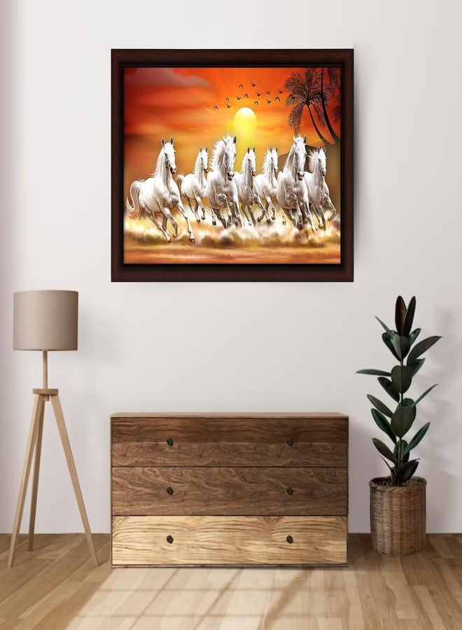 Masstone Seven Horses Vastu Painting with Frame For Vastu (50X35 CM) | Wall Painting for Decor Home/Office/Living Room (8433-R) - Image 3