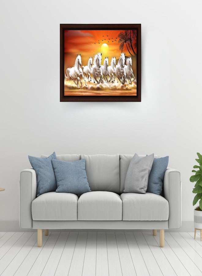 Masstone Seven Horses Vastu Painting with Frame For Vastu (50X35 CM) | Wall Painting for Decor Home/Office/Living Room (8433-R) - Image 4