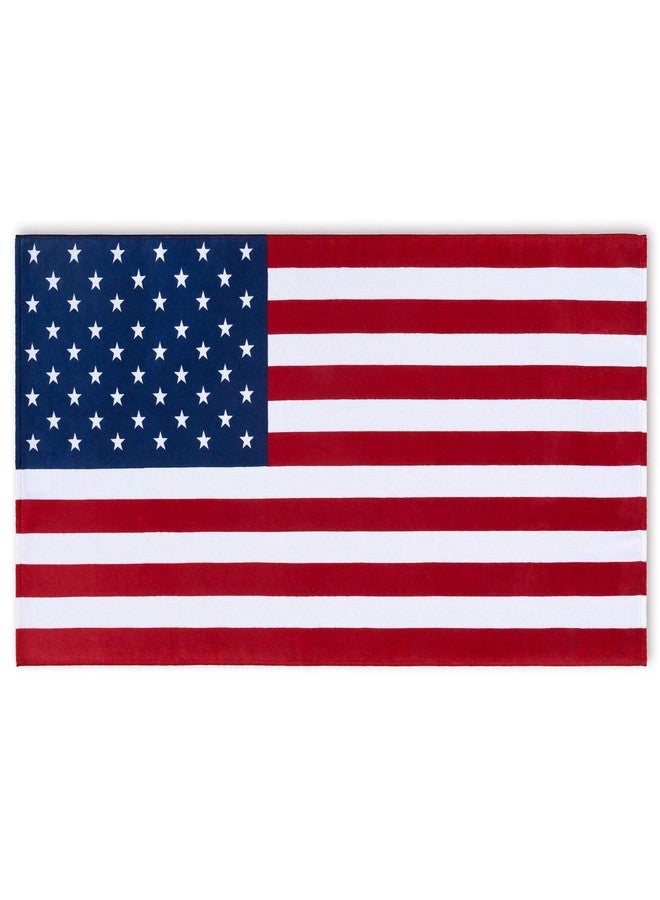 Softerry American Flag Beach Towel 30 x 60 inch (76 x 152 cm) USA Patriot 100% Cotton Velour Terry - Image 2