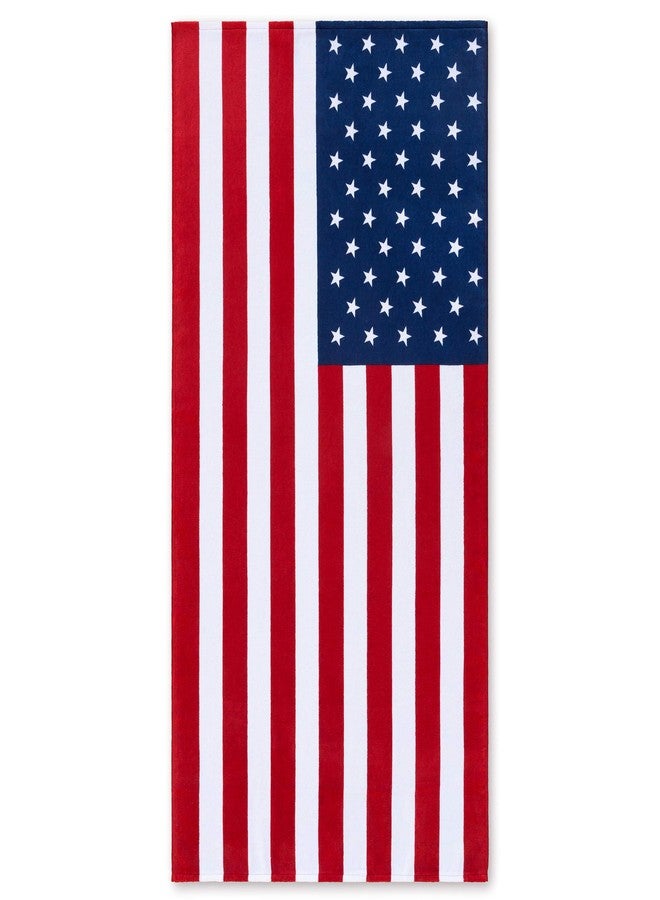 Softerry American Flag Beach Towel 30 x 60 inch (76 x 152 cm) USA Patriot 100% Cotton Velour Terry - Image 5