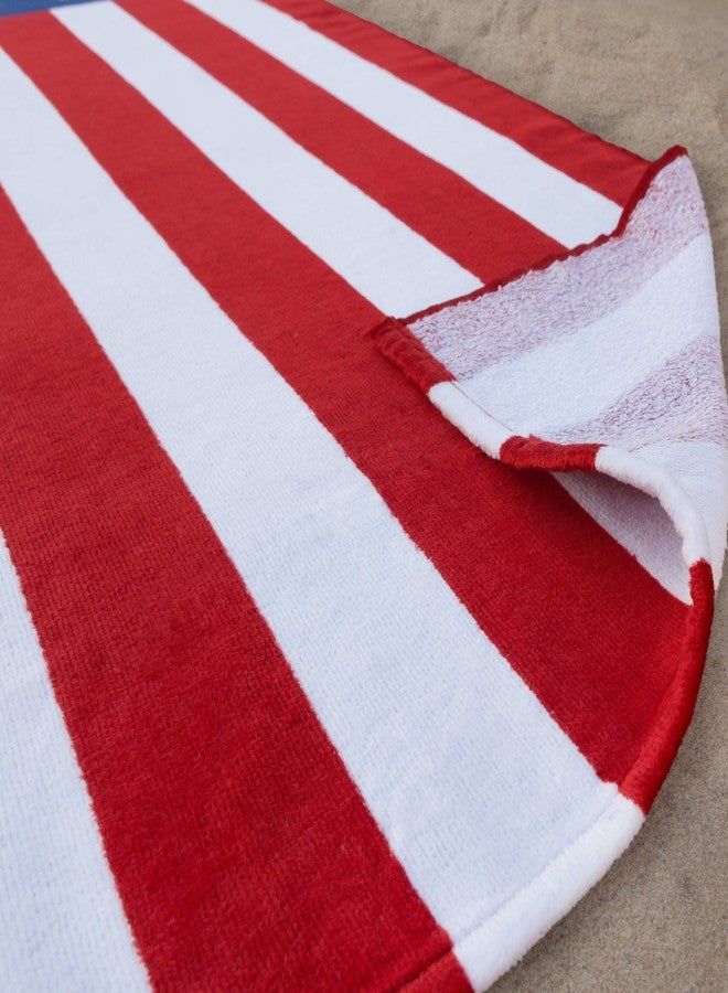 Softerry American Flag Beach Towel 30 x 60 inch (76 x 152 cm) USA Patriot 100% Cotton Velour Terry - Image 3