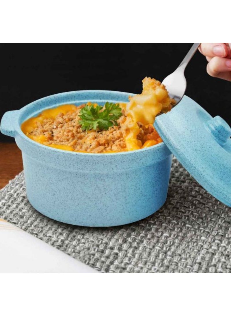 Top Pick Melamine Serving Bowl With Lid Blue Speckle 