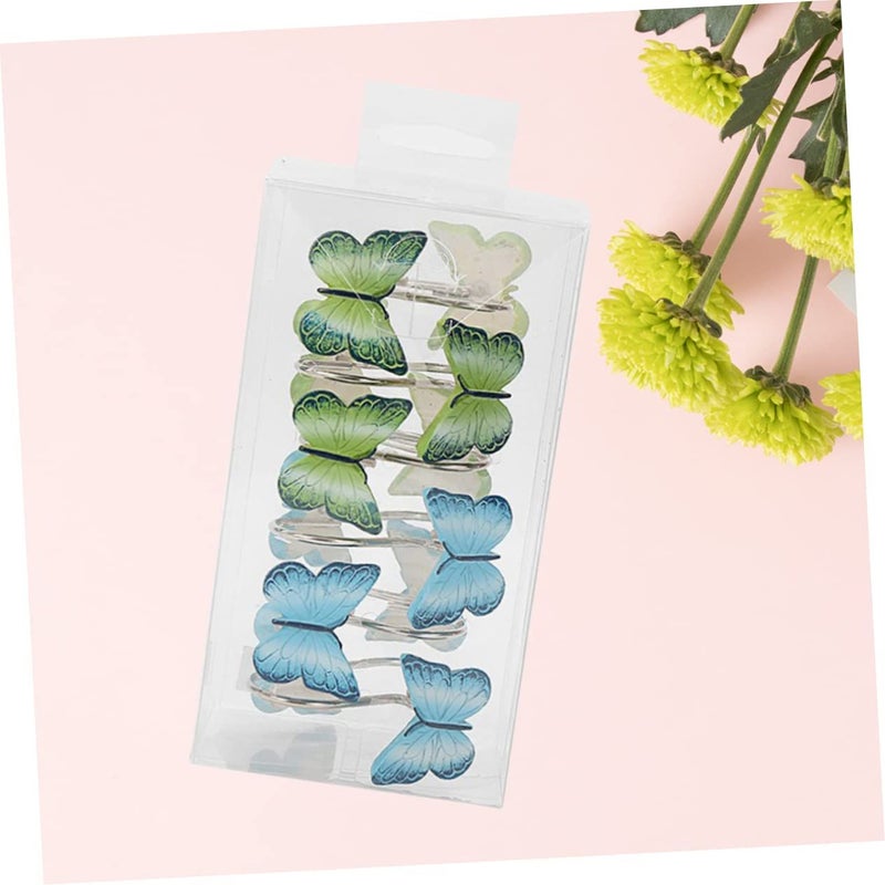 Butterfly Shower Curtain Hooks 12 Pack Clear Resin Bathroom Decor - Image 3