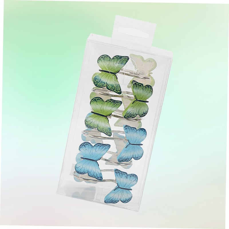 Butterfly Shower Curtain Hooks 12 Pack Clear Resin Bathroom Decor - Image 4