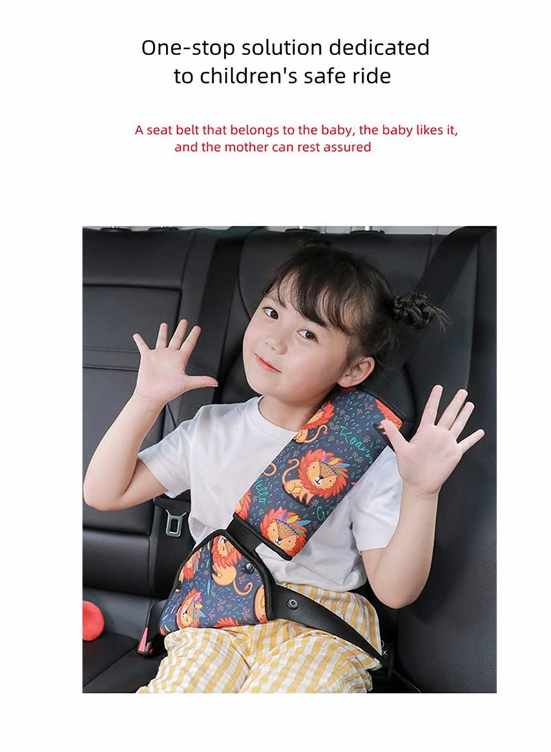 KASTWAVE Car Seat Belt Adjuster Seat Belt Pad Cover for Baby Child Neck Safety Shoulder Positioner Shoulder Pad Kit Neck Support Headrest Seatbelt Pillow Cover  Seatbelt Adjuster for Child, Set of 2 - Image 3