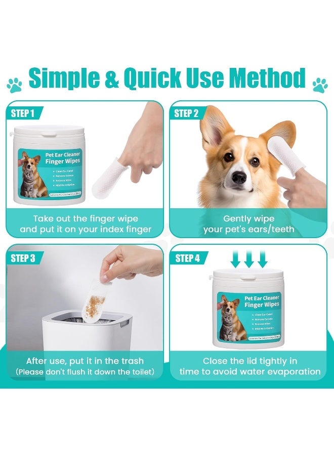 Mumoo Bear Pet Dental Fingers Wipes, Oral Cleansing Teeth Wipes Pads for Dogs and Cats - Optimize Oral Health, Freshen Breath- 60 Wipes - Image 4