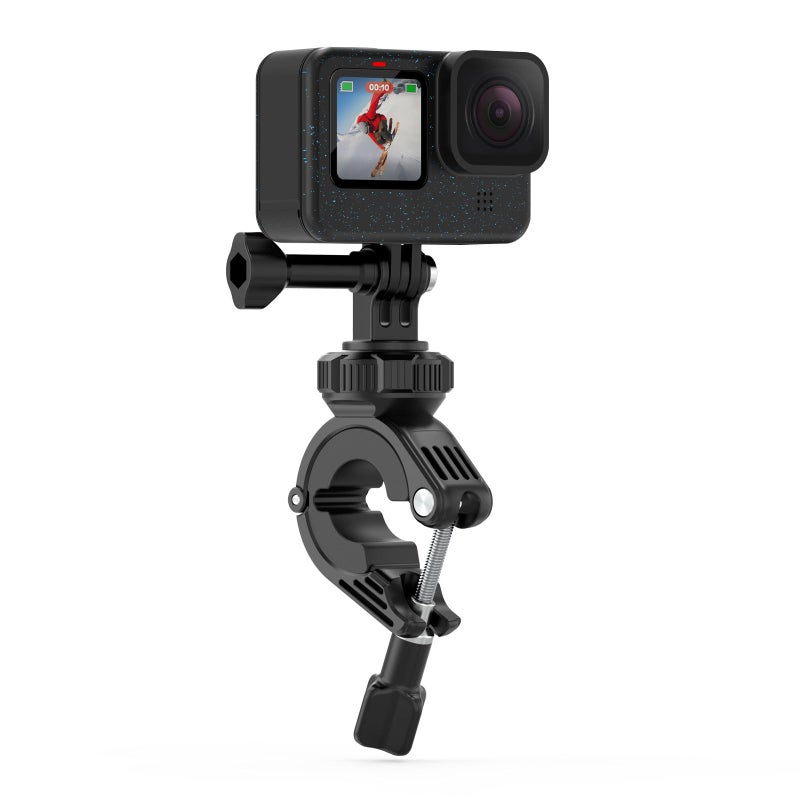 Sametop Handlebar Bike Pole Mount Motorcycle Clamp Mount Compatible with GoPro Hero 13 12 11 10 9 8 7 6 5 Session DJI Action Cameras - 360 Degree Rotation - Image 1
