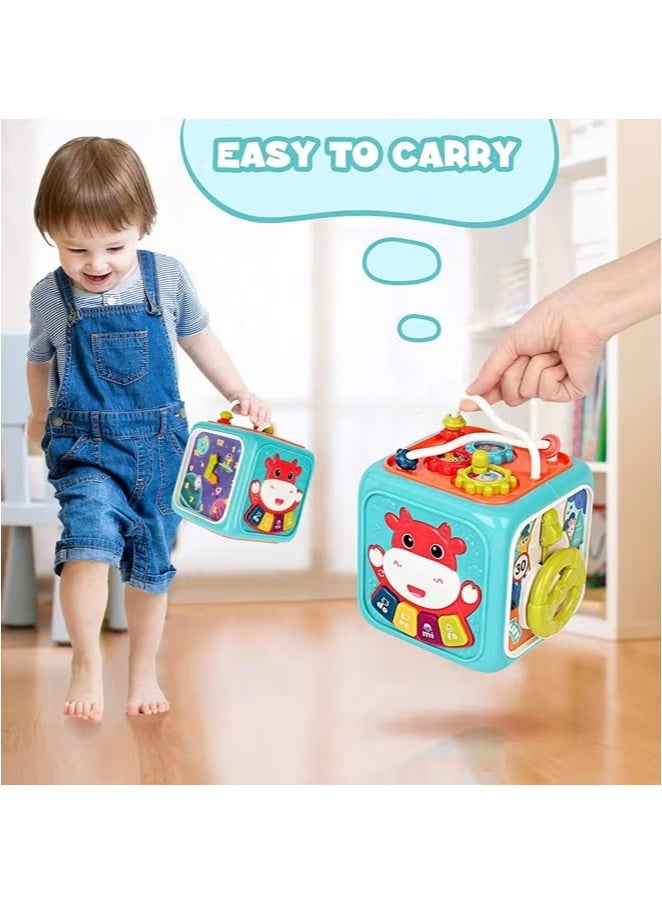 Musical Activity Cube Toy,Multi-Function Activity Cube Toy,Kids Hexahedron Toy,Children's Music Toys,Kids Educational Toys,Children Clapping Drums Toy,6 Sides Cartoon Toy,Baby Colorful Cube Toy,Baby Music Cube,Montessori Educational Learning Toys,Gift for Boys and Girls  - Image 4