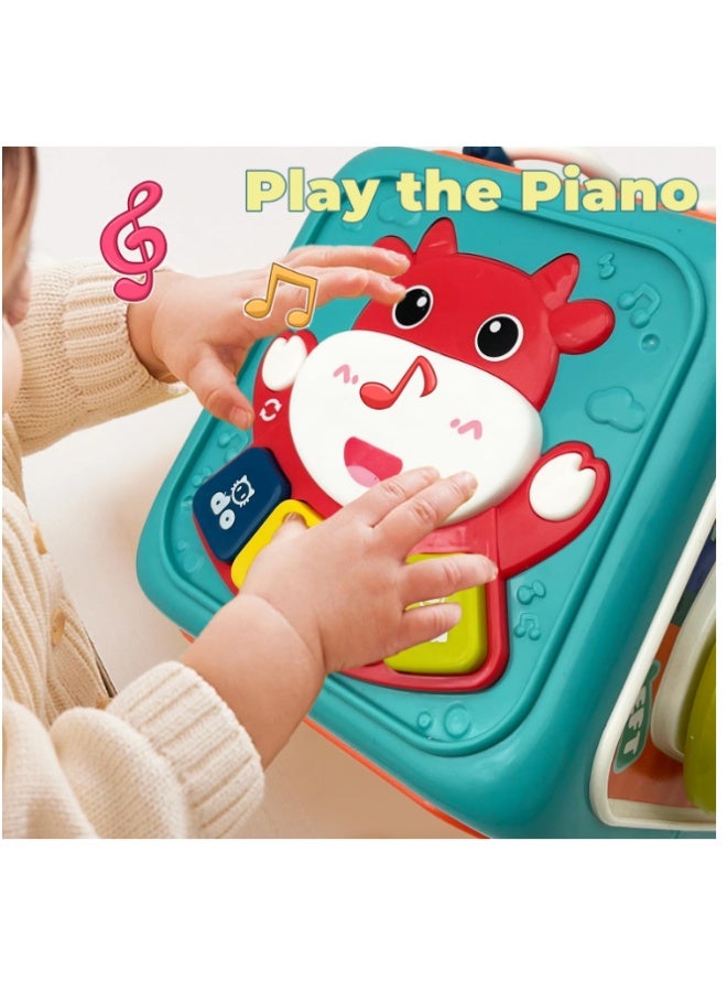 Musical Activity Cube Toy,Multi-Function Activity Cube Toy,Kids Hexahedron Toy,Children's Music Toys,Kids Educational Toys,Children Clapping Drums Toy,6 Sides Cartoon Toy,Baby Colorful Cube Toy,Baby Music Cube,Montessori Educational Learning Toys,Gift for Boys and Girls  - Image 5