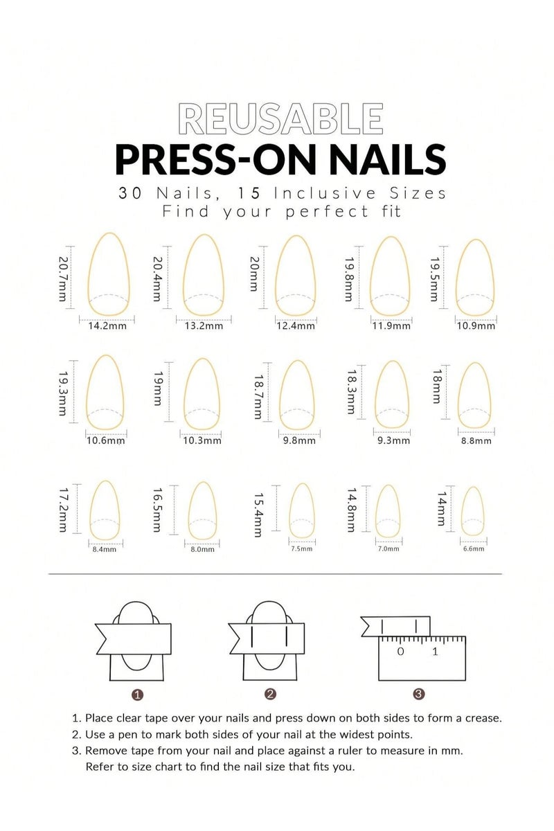Generic Green Almond-Shaped Fake Nails for Celebrating Saudi National Day, the box contains 24 nails with a nail file and glue, perfect for celebrating Saudi National Day. - Image 5