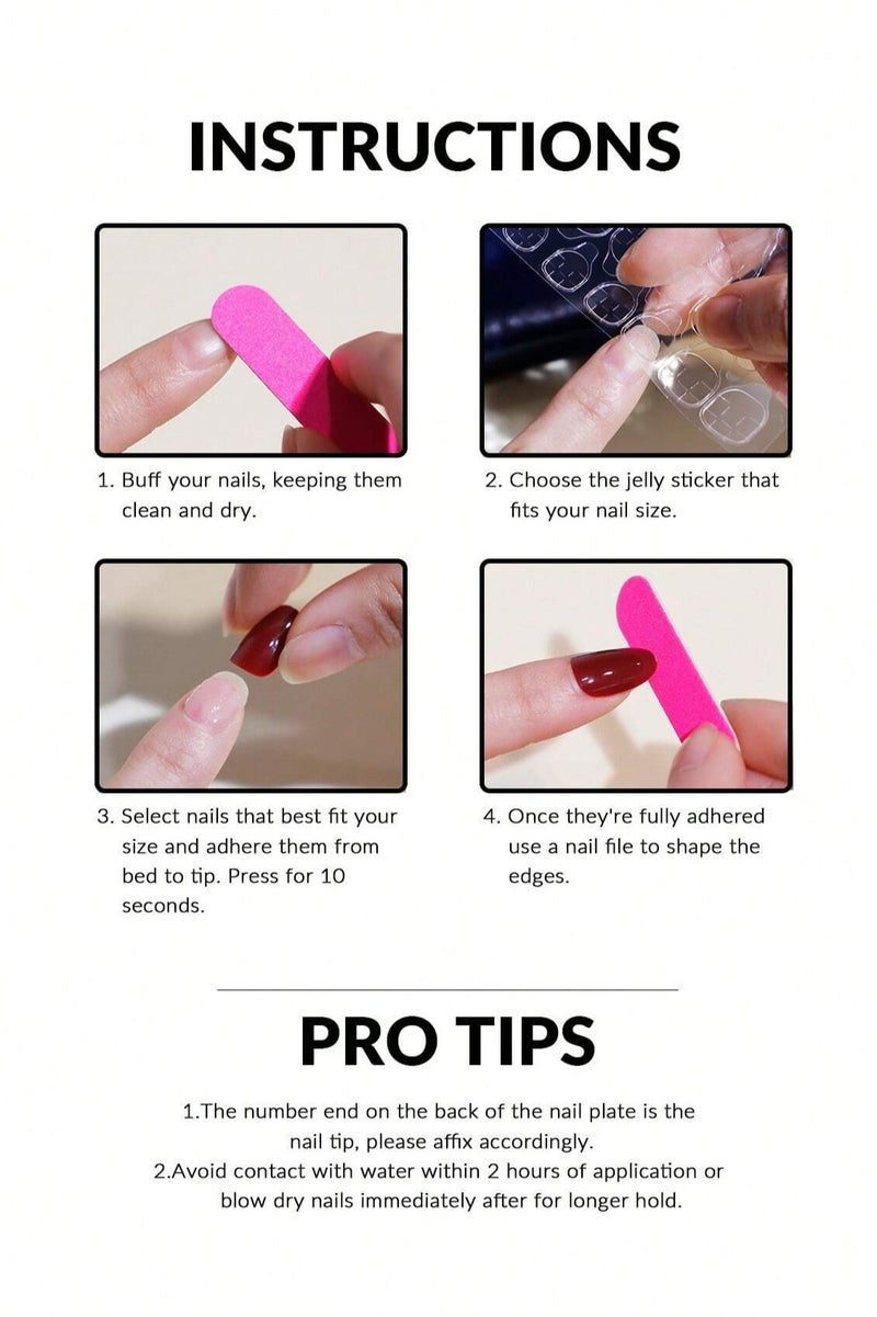 Generic Green Almond-Shaped Fake Nails for Celebrating Saudi National Day, the box contains 24 nails with a nail file and glue, perfect for celebrating Saudi National Day. - Image 4