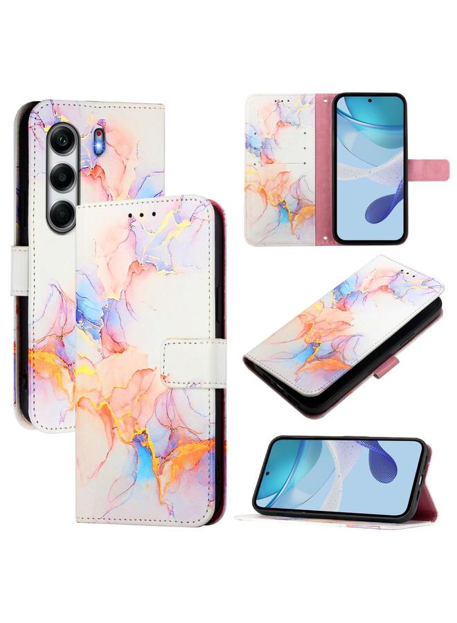The Bros Case For Tecno Camon 40 Pro 4G PT003 Marble Pattern Flip Leather Phone Case