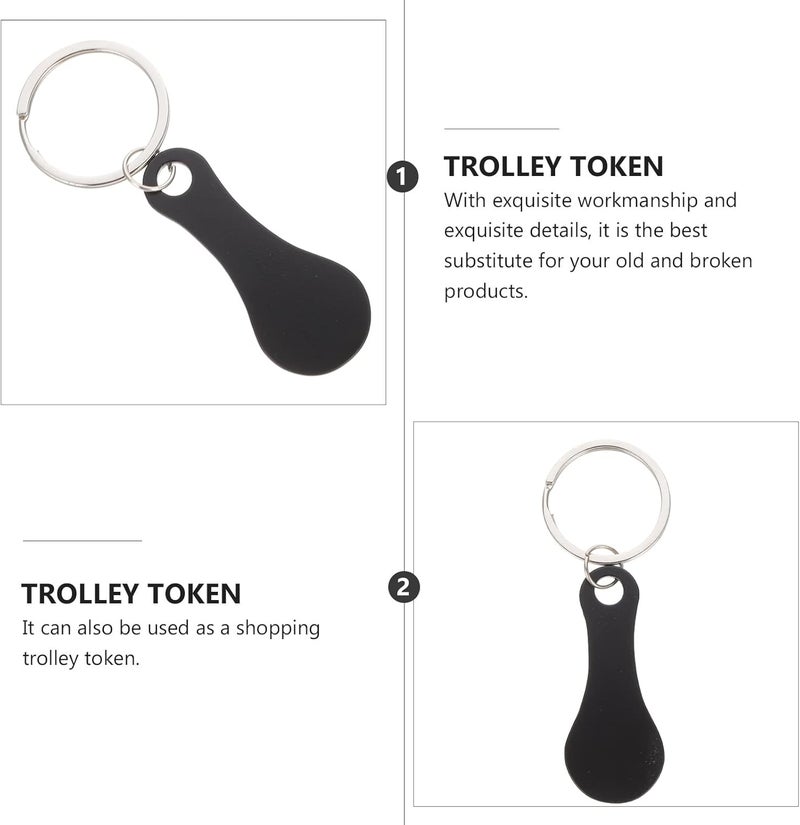 كلاراكو Klarako 2 قطعة من رموز عربة التسوق سلسلة مفاتيح معدنية مفاتيح تحرير عربة التسوق - Image 2