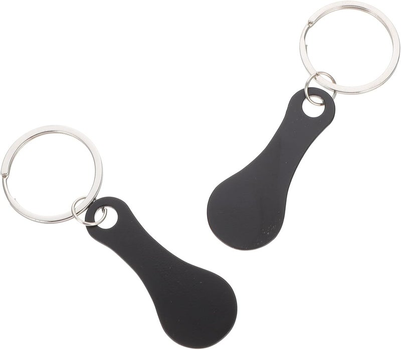 كلاراكو Klarako 2 قطعة من رموز عربة التسوق سلسلة مفاتيح معدنية مفاتيح تحرير عربة التسوق - Image 1