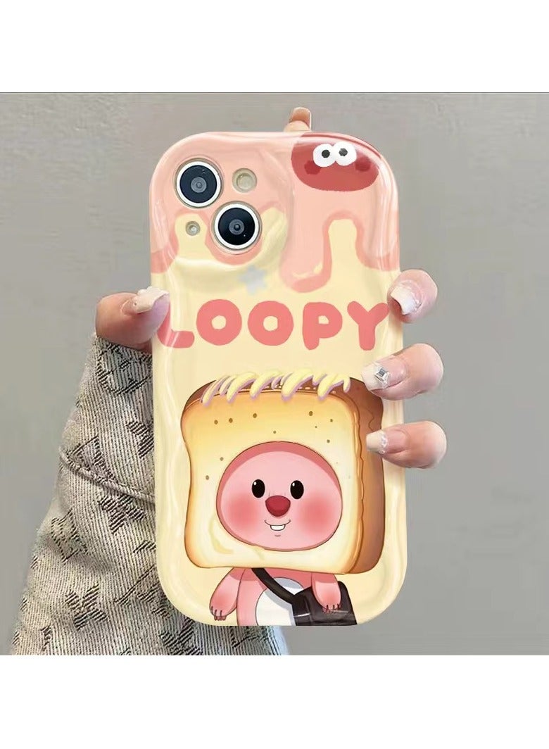 NIBEMINENT Toast Beaver Protective TPU Case Cover For iPhone 14 Plus, Cream White