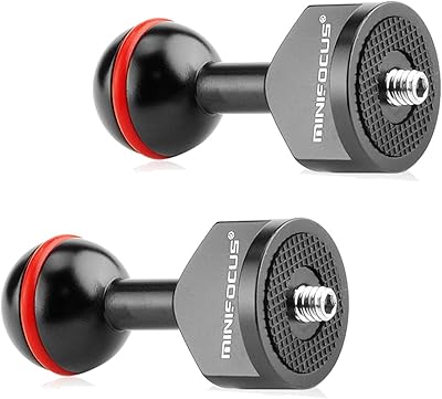 MINIFOCUS 2Pcs 1' Ball Adapter to 1/4"-20 Screw, Universal Ball Joint Bracket with 1/4" Screw Base Adapter for - Image 1