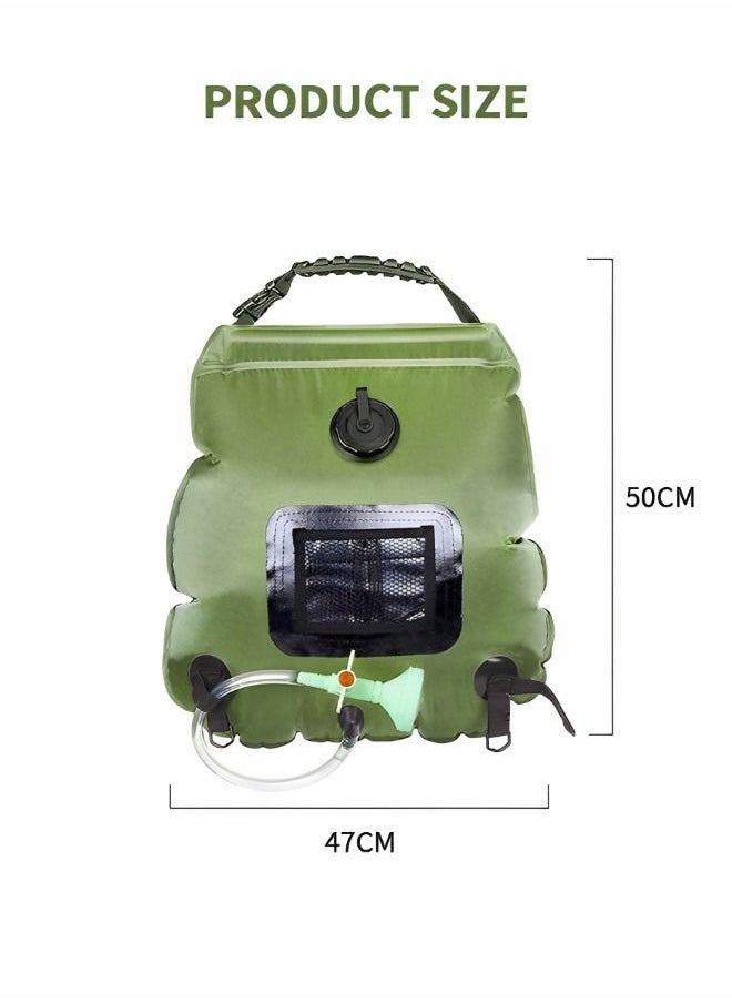 GROIC - Solar Shower Bag, Portable Heating Camping Shower Bag 5Gal(20L)Water 45°C with Removable Hose and On-Off Switchable Shower Head for Outdoor Camping - Image 1