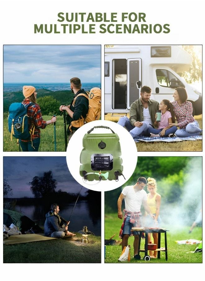 GROIC - Solar Shower Bag, Portable Heating Camping Shower Bag 5Gal(20L)Water 45°C with Removable Hose and On-Off Switchable Shower Head for Outdoor Camping - Image 1