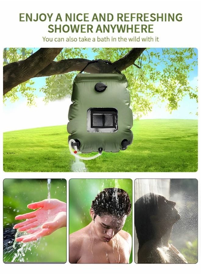 GROIC - Solar Shower Bag, Portable Heating Camping Shower Bag 5Gal(20L)Water 45°C with Removable Hose and On-Off Switchable Shower Head for Outdoor Camping - Image 1
