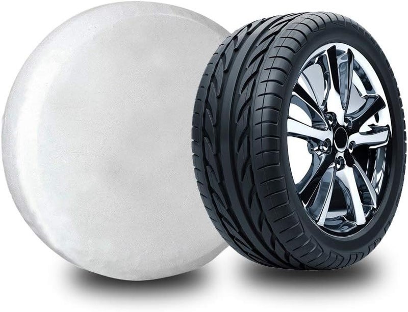 woobles 28inch Universal Tyre Cover, Spare Tire Cover Tyre Bag Waterproof for Trailer RV SUV Truck(White) - Image 2