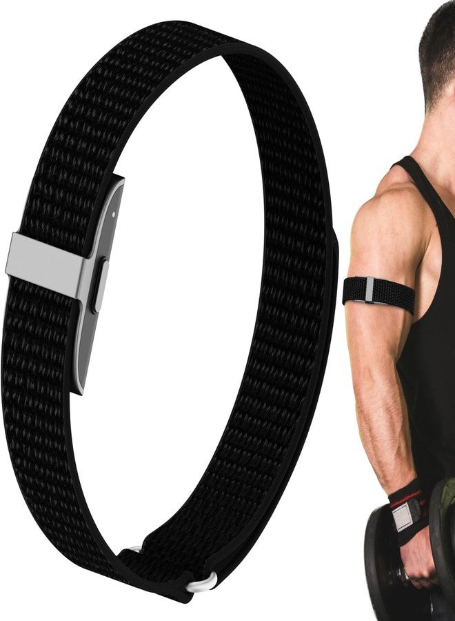 Vigamen Nylon Sport Loop Ankle/Arm Replacement Bands Compatible with Hume Band,Hook and Loop Breathable Soft Bicep Strap for Women Men,Adjustable Wristband for Fitness Tracker,Black - Image 1
